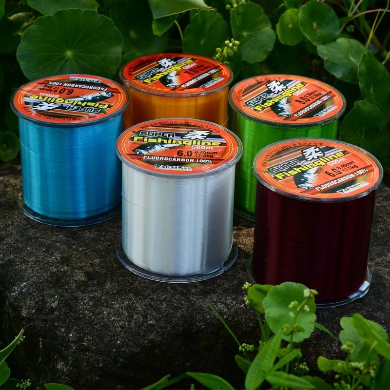 Fluorocarbon Line - 500 メートル 0.14 ミリメートル-0.50 ミリメートル超強力ナイロン釣り糸透明モノフィラメントメインライン淡水海水釣り道具