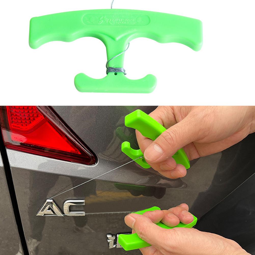 Monofilament Line - 車のエンブレム除去ツールキット、プロ仕様の車体デバッジキット（釣り糸＆ハンドル付き）、ロゴステッカー除去ツール（車用）