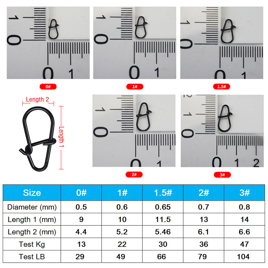 50 個クランクベイトスナップステンレス鋼デュオロックルアー - Fishing Line Cutter のレビューと価格