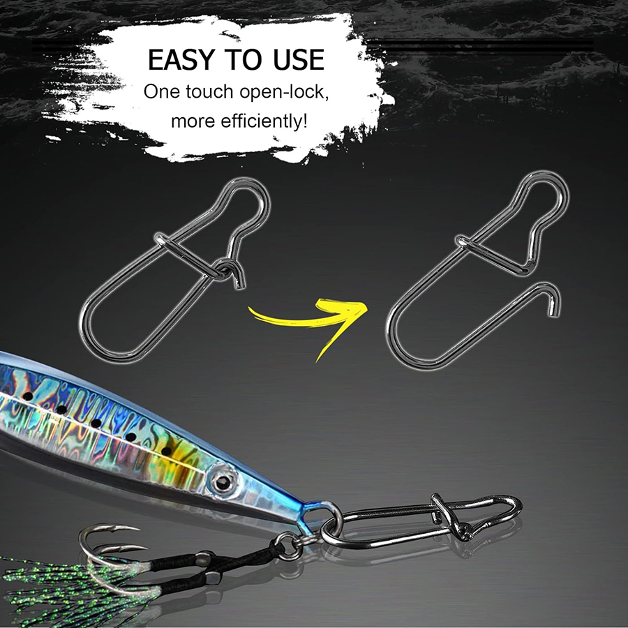 50 個クランクベイトスナップステンレス鋼デュオロックルアー - Fishing Line Cutter のレビューと価格