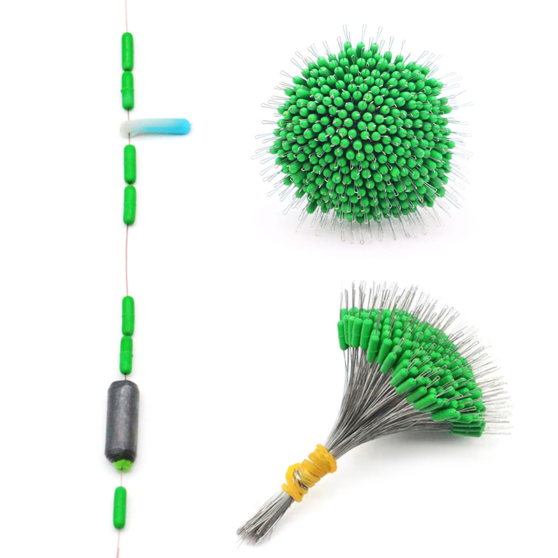 300個入り 釣り用浮き、楕円形、黒色、シリコン製ストッパー - Monofilament Line のレビューと価格