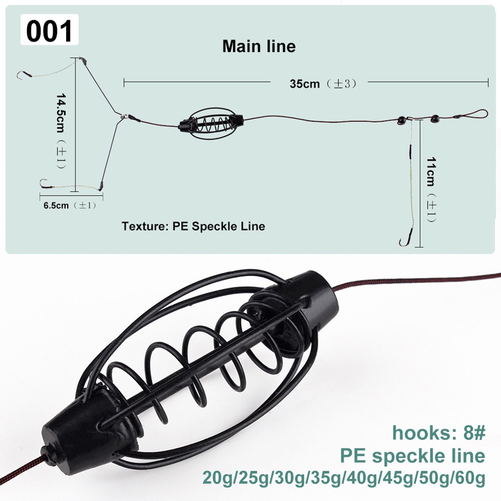 1 個鯉釣りフィーダーヨーロッパ鯉釣りケージフックリグセット - Monofilament Line のレビューと価格